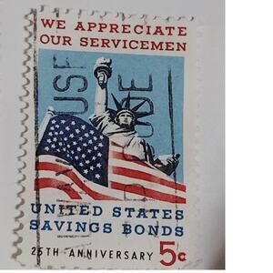 1966 Scott #1320 – 5¢ U.S. Savings Bonds / Servicemen Tribute – 25th Anniversary